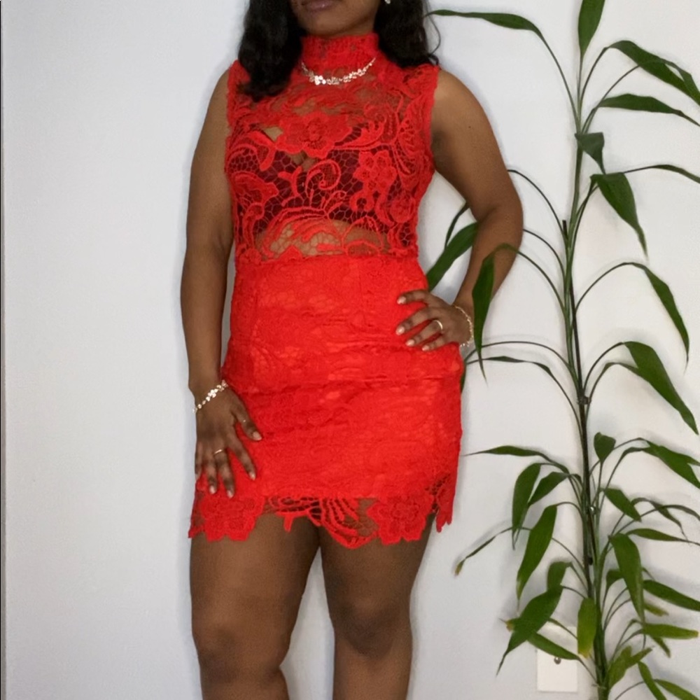 Lace Red Dress